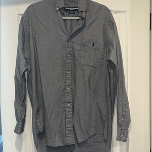 Polo Ralph Lauren Men's Black & White Gingham Cotton Button-Up Long Sleeve Shirt